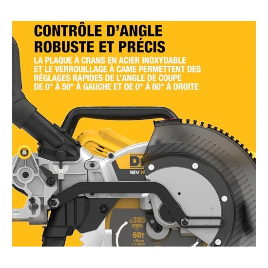 Autre vue de la scie à onglet DeWalt DCS782N-XJ