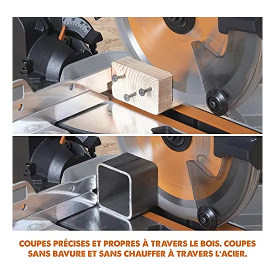 Autre vue de la scie à onglet Evolution Power Tools R185CMS-Li